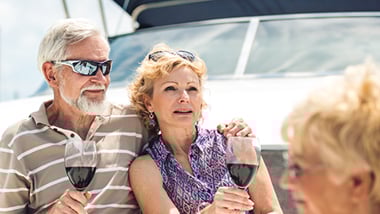 Older Couple wine glasses